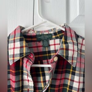 LRL Lauren Jeans Co. Ralph Lauren Plaid Button Down Blouse / Flannel Petite L